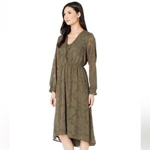 Kensie Forest Green Floral Lace Dress